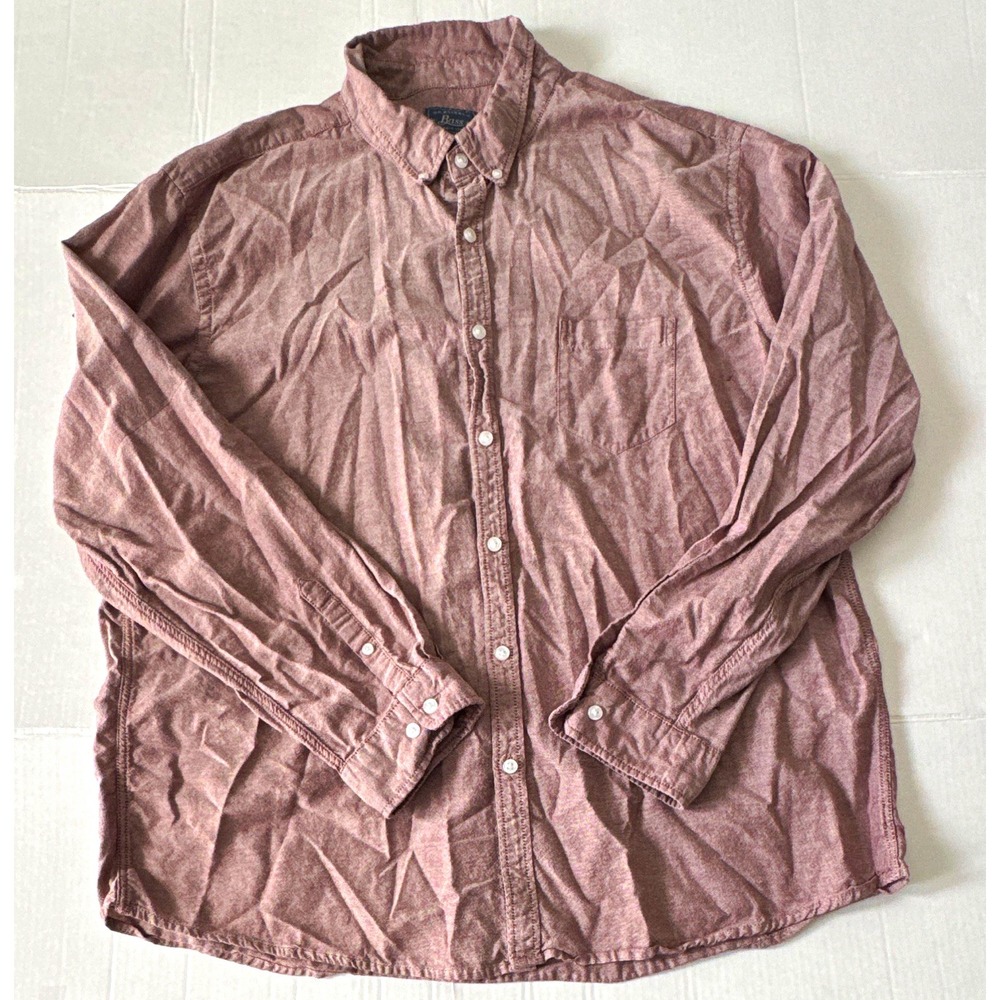 G.H. Bass & Co. Men's XXL Button Down Shirt Pink Cotton Long Sleeve